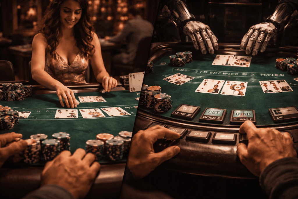 Blackjack en vivo vs blackjack automático